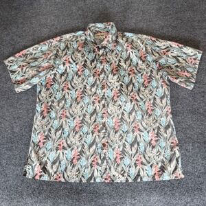 Cooke Street Hawaiian Shirt Men XL Floral Reverse Print Button Up Aloha Tropical